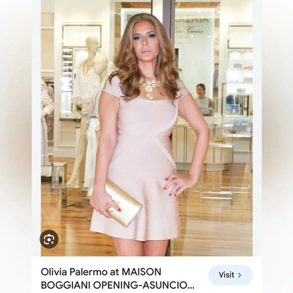 NWT Herve Leger Makayla Dress Rare Beige Nude Bandage XS NEW Mini - Picture 8 of 9